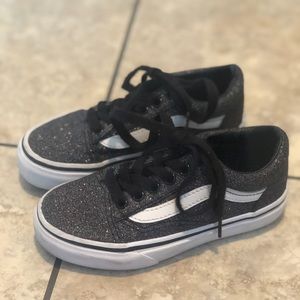 Kids Glitter Black Old School Vans